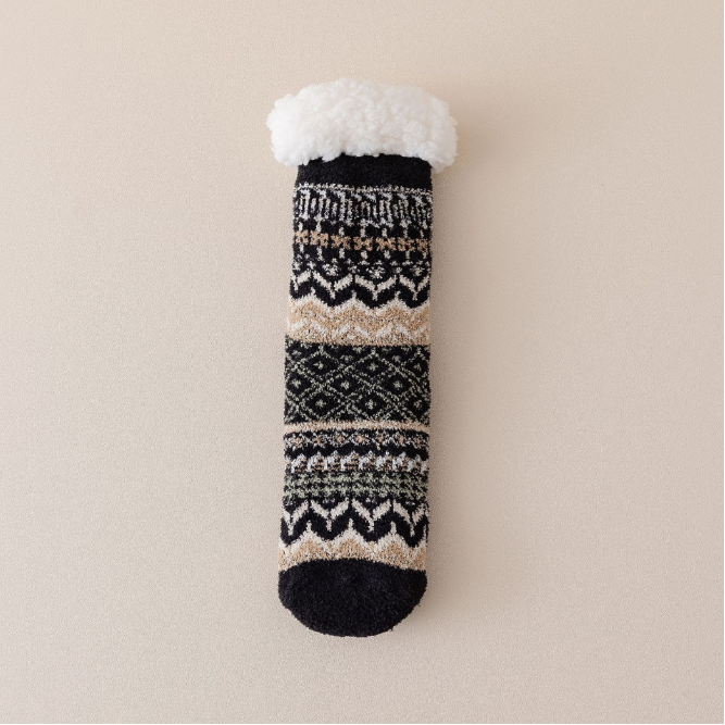 Womens Mid-calf Socks With Retro Pattern Rabbit Sheep Wool Socks